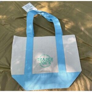 Trader Joe’s Mini Pastel Canvas Bag 2025 NWT - Blue